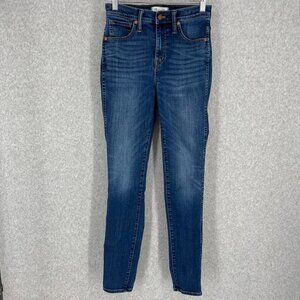 Madewell Womens 10" High Rise Skinny Jeans Size 26 Tall Long Classic Whiskering
